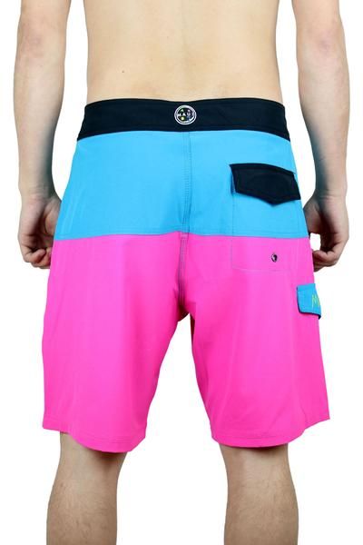 Kratke hlače za plažu MAUI Neon Aloha Board Blue